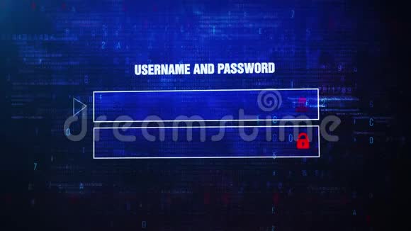 密码盗窃警报警告错误消息闪烁在屏幕上视频的预览图