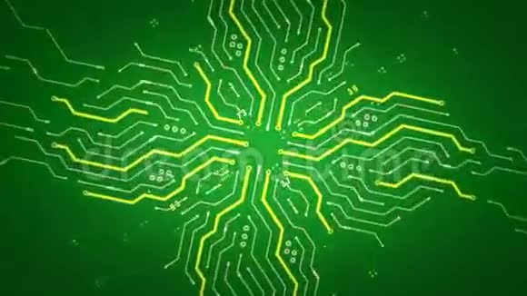 电脑电路绿色变焦视频的预览图