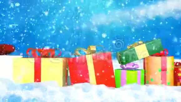 高清循环背景与漂亮的礼品盒视频的预览图
