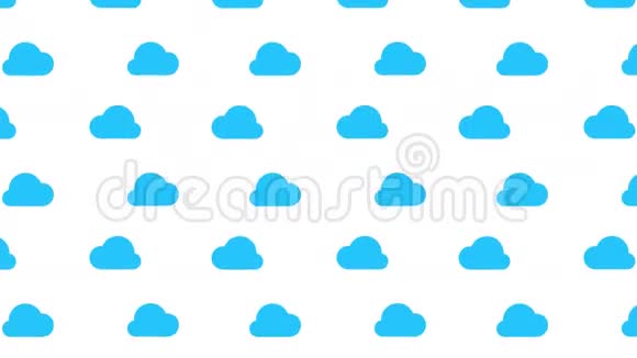 白色背景上的蓝色云与阿尔法通道循环动画视频的预览图
