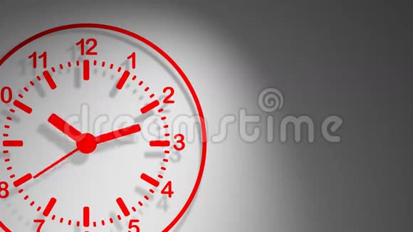 时钟红色24小时矢量动画视频的预览图