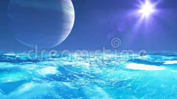 现实海洋在外行星抽象背景视频的预览图