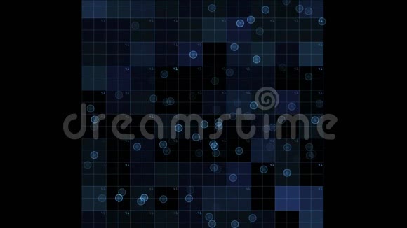 虚拟方形电路科技线矩阵点扫描背景视频的预览图