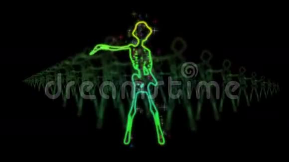 女性骷髅的剪影VJ舞蹈视频的预览图