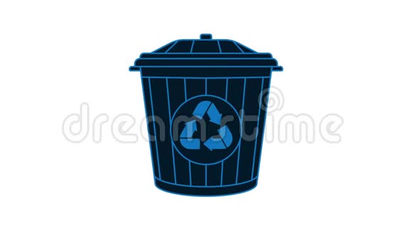 白色背景上的垃圾桶动画视频的预览图