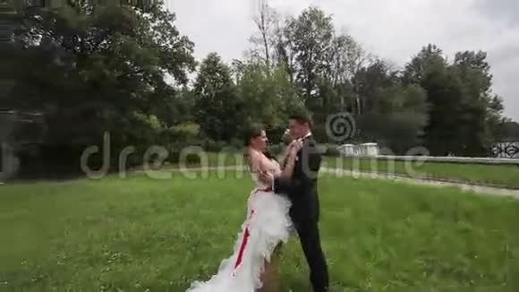 公园里的新婚夫妇视频的预览图