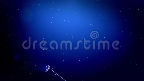 装饰的三维雪花漂浮在空气中的蓝色背景用作圣诞节新年贺卡或冬季主题的动画视频的预览图