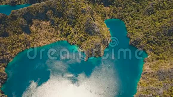 山湖带绿松石水菲律宾巴拉望视频的预览图
