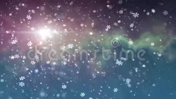 圣诞星轻雪降动画背景新品质环球动态缤纷欢乐视频的预览图
