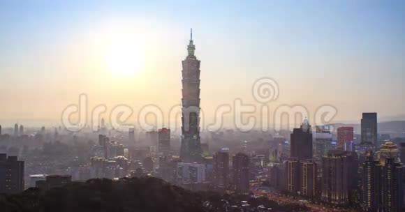 台湾台北市日落天际线时间流逝视频的预览图