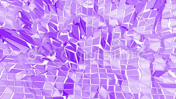 紫罗兰抽象的低聚波动表面作为生动的环境紫罗兰抽象几何振动环境视频的预览图
