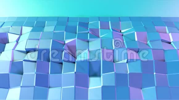 抽象简单的蓝紫低聚三维表面作为时尚背景软几何低聚运动背景视频的预览图