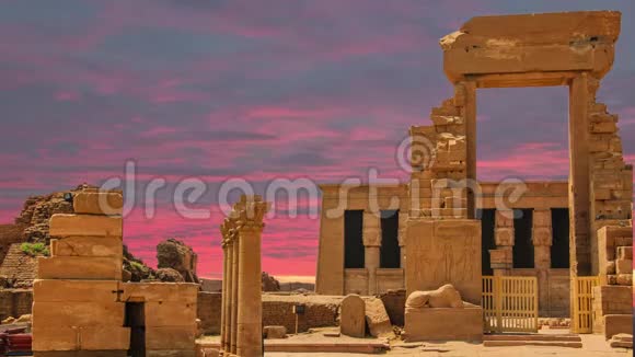 丹德拉或哈瑟寺这座美丽的古寺遗址埃及视频的预览图