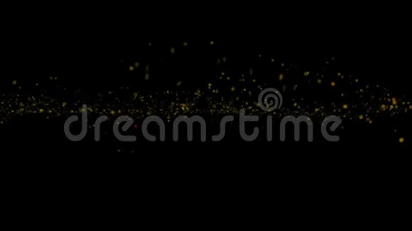 美丽的动画飞行闪亮的闪光闪烁粒子在黑色背景阿尔法通道视频的预览图