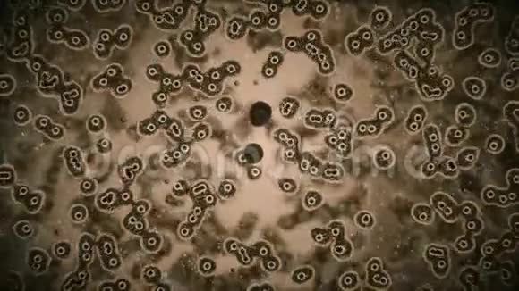病毒在显微镜下攻击细胞或细菌3d渲染视频的预览图