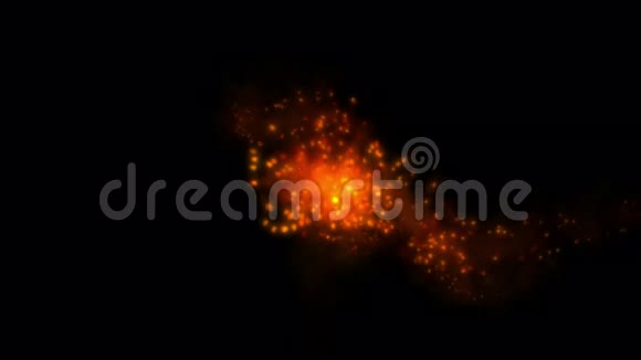 抽象烟火粒子爆炸背景和火焰星云耀斑火花火焰视频的预览图