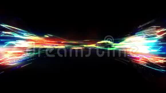 彩色能量波流和粒子动画视频的预览图