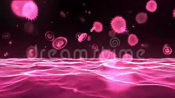 粉红色病毒流经血液视频的预览图