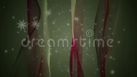 带有波浪和雪花的圣诞动画循环高清1080p视频的预览图