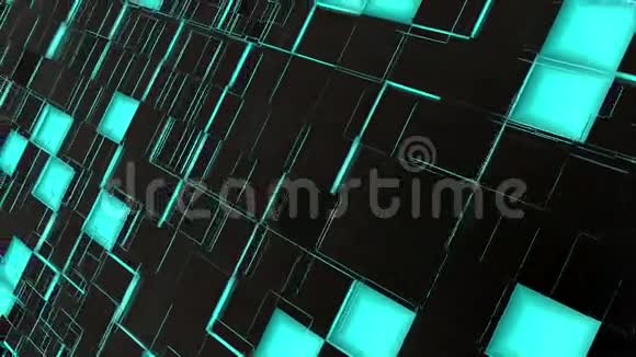 抽象黑色和绿松石广场公司背景视频的预览图