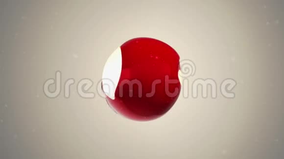 抽象扭曲的红白球体噪声三维动画视频的预览图