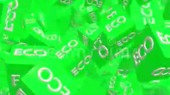 飞行绿色立方体与铭文生态视频的预览图