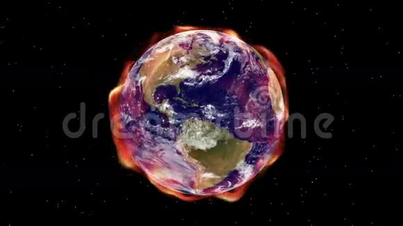 全球变暖的热辐射光环笼罩着地球的空间地球Aura007HD视频的预览图