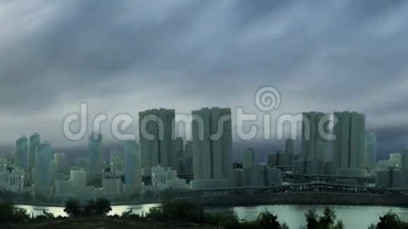 阴天的摩天大楼视频的预览图