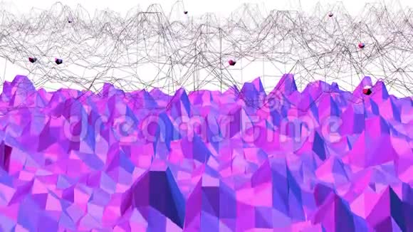 紫罗兰抽象低聚波面作为分形背景紫罗兰抽象几何振动环境视频的预览图
