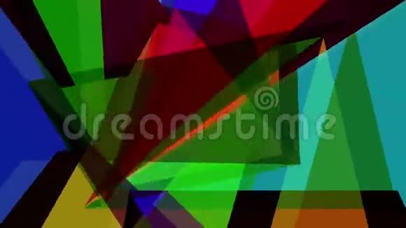 几何形状的抽象图案五颜六色的马赛克横幅停止运动4k动画视频的预览图