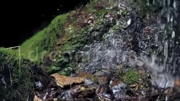 瀑布绿林河溪景观视频的预览图
