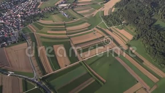 乘坐气球飞行的空中景观黑森林视频的预览图