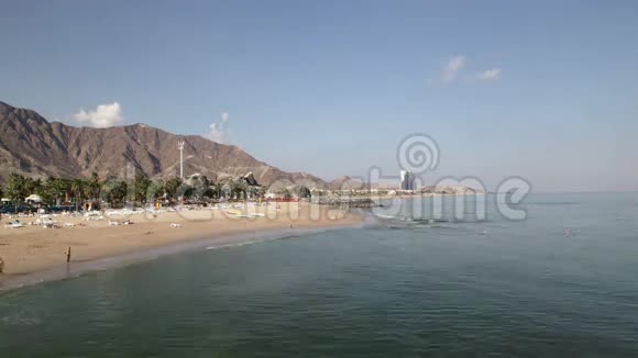 迪拜附近的4k个延时酒店海滩视频的预览图