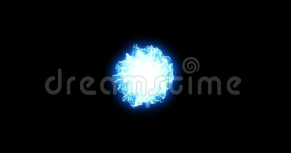 3D绘制抽象宇宙爆炸冲击波蓝色能量在黑色背景上纹理效果视频的预览图