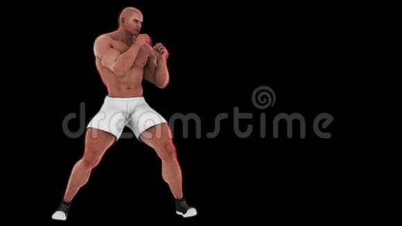 健美运动员强壮男子拳击慢动作视频的预览图