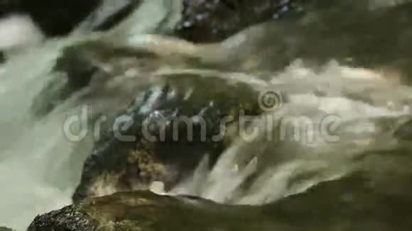 高山的泉水特写视频的预览图