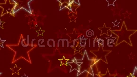 红色抽象背景星星循环视频的预览图
