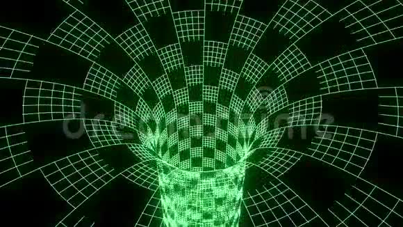 网格虫洞漏斗隧道动画新质量技术酷漂亮股票4k视频片段视频的预览图
