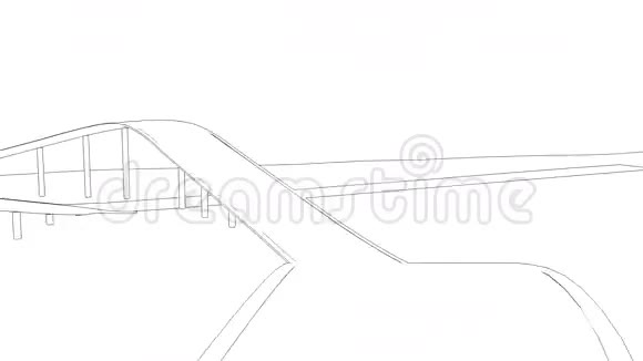 黑白素描道路和桥梁视频的预览图