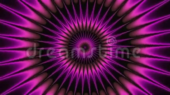 在黑暗的背景上转动紫色粉红色的霓虹灯穗盘丰富的轮廓笔画无缝华丽的设计耀眼的圆圈视频的预览图