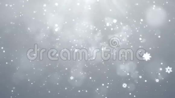 冬天的圣诞雪花闪闪发光的背景疯狂视频的预览图