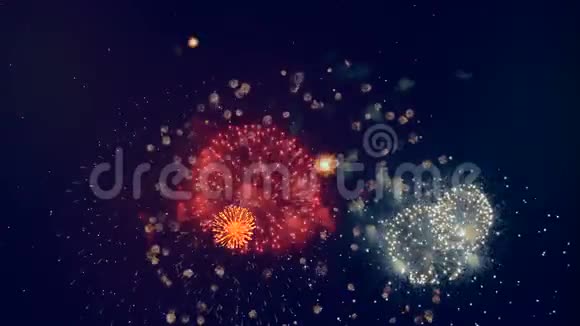 五彩缤纷的烟花在夜空中视频的预览图