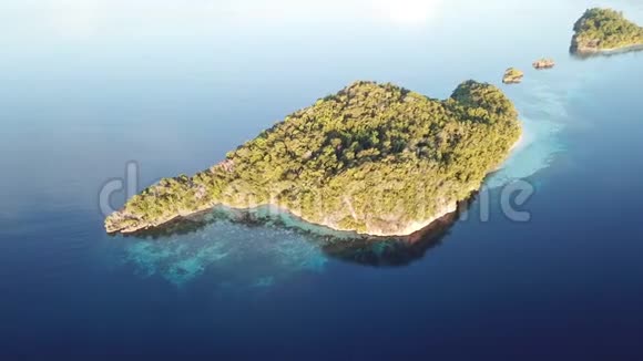 RajaAmpat群岛和珊瑚礁的鸟瞰图视频的预览图