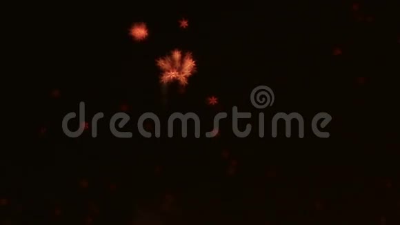 美丽的六边形星星五彩缤纷的烟花表演视频的预览图
