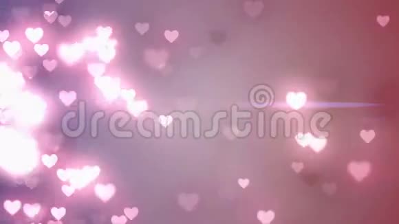 粉红色背景上闪闪发光的心视频的预览图