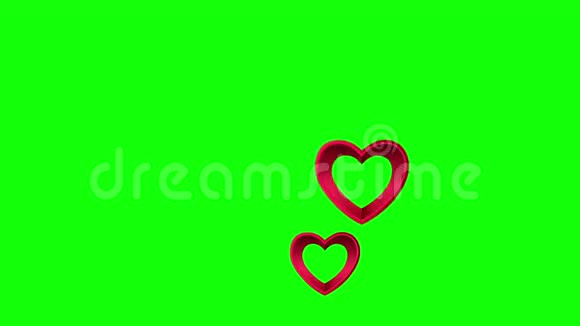 绿色背景下的心形情人节矢量视频的预览图