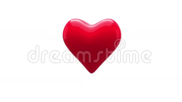 红色的心在白色的背景上跳动视频的预览图
