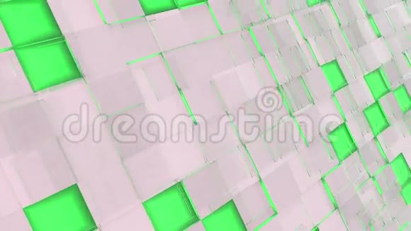 抽象绿色和灰色方块背景视频的预览图