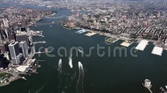 纽约市空中曼哈顿建筑物视频的预览图