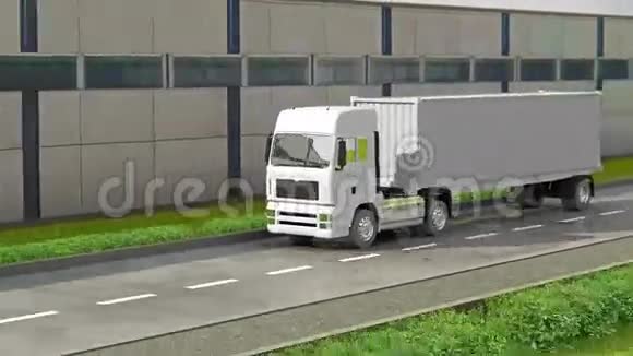 货物运输仓库中的卡车视频的预览图